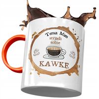 Kubek Pomarańczowy Dla Mima Strzeli Kawkę Z Nadrukiem Ze Zdjęciem