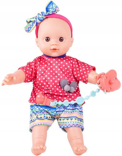LALKA MIĘKKA INERAKTYWNA BOBAS NIEMOWLAK ZE SMOCZKIEM WYDAJE DŹWIĘKI 31 CM na Arena.pl