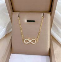 Naszyjnik nieskończoność z cyrkonie - Kolor Gold