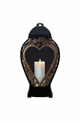 Znicz kapliczka GLAMUR Wazon Ażur Duży serce złoty na Arena.pl