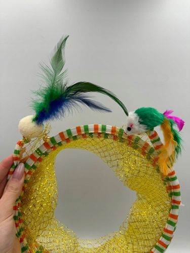 TUNEL DLA KOTA ZABAWKA SPRĘŻYNKA MYSZKA PIÓRKA 2w1 na Arena.pl