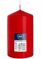 Świeca parafinowa Bezzapachowa Aura Bispol czerwona 70/120