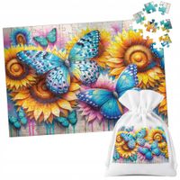 PUZZLE TRADYCYJNE - MOTYL MOTYLE ROBAK SKRZYDŁA WIOSNA KWIATY - 110 el