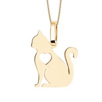 złoty wisiorek kot próba 333