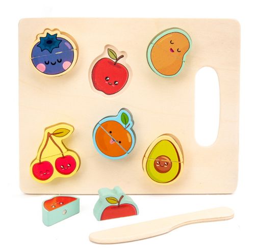 zabawka drewniana Owoce i warzywa do krojenia + deska i nóż 22x18 cm NT6067 na Arena.pl