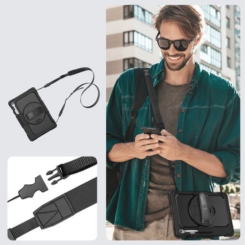 etui pokrowiec na samsung galaxy tab s10 fe+ solid - czarne na Arena.pl