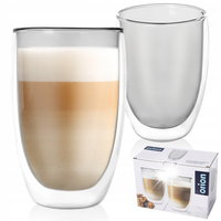 Szklanki termiczne z podwójną ścianką do kawy latte 460ml 2 sztuki ORION