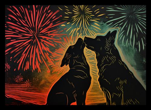 Plakat 29,7x21cm Psi Uścisk na Arena.pl