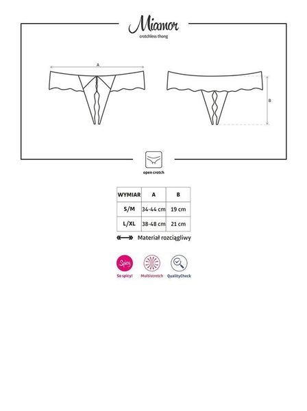 Otwarte Stringi Damskie - Obsessive Miamor S/M zdjęcie 5