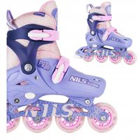 Rolki Z Regulacją Łyżworolki Rekreacyjne Dla Dziewczynki Fioletowe NILS