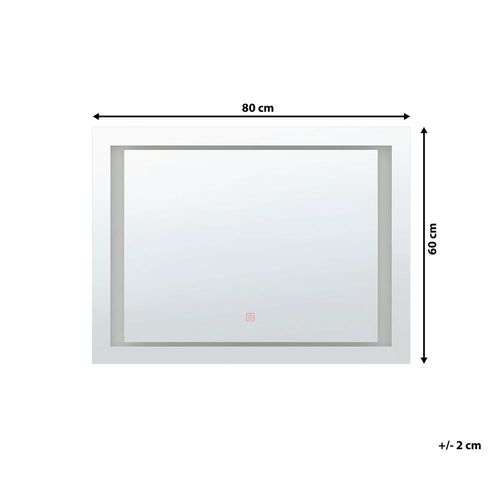 Lustro Ścienne Led 60 X 80 Cm Srebrne Eyre na Arena.pl