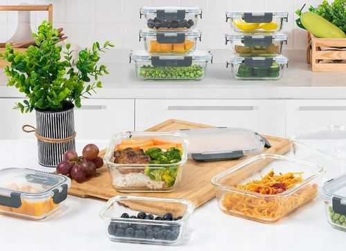 10 X LUNCHBOX SZKLANE POJEMNIKI NA ŻYWNOŚĆ USZCZELKA ŻAROODPORNE ZESTAW na Arena.pl