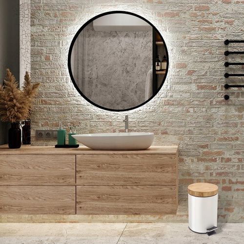 Kosz na śmieci łazienkowy 3l bambus śmietnik do wc łazienki kuchni biały na Arena.pl