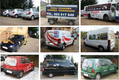 Naklejki reklama folia na samochód auto okno kolor na Arena.pl