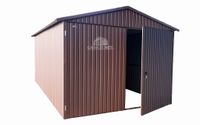 GARAŻ BLASZANY 3M X 5M DWUSPAD PION - KWATERKI - BRĄZ 3X5 GB195