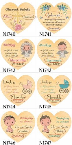 Podziękowania dla gości KOMUNIA na CHRZEST I ROCZEK URODZINY magnes 10 na Arena.pl