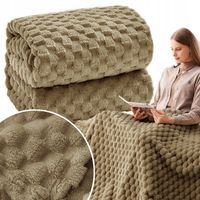 KOC MIĘKKI WYTŁACZANY CEGIEŁKA PLED NARZUTA NA ŁÓŻKO KANAPĘ 160x200