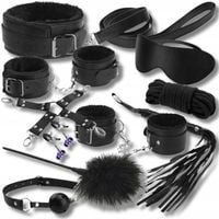 ZESTAW BDSM EROTYCZNY DLA PAR DUŻY 14 ELEMENTÓW KNEBEL KAJDANKI PEJCZ OPASK