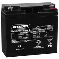 Akumulator AGM GROM 12V 18Ah LP12-18 Bezobsługowy do zabawek, alarmów, UPS