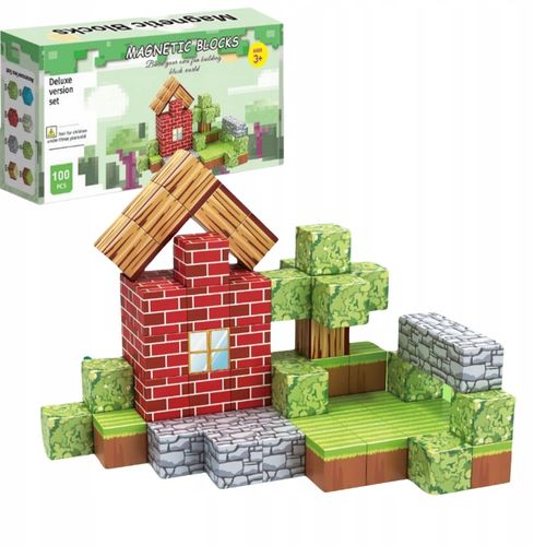 KLOCKI MAGNETYCZNE KOSTKI SZEŚCIANY 3D Zestaw 100 elementów na Arena.pl
