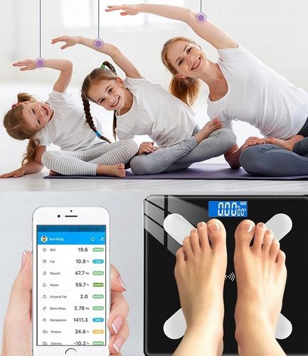 WAGA ŁAZIENKOWA ANALITYCZNA SLIM BLUETOOTH 180KG SMART 25w1 +BATERIE +MIARA na Arena.pl