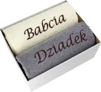 PREZENT DLA BABCI I DZIADKA ZESTAW DWÓCH RĘCZNIKÓW Z HAFTEM BABCIA DZIADEK