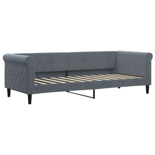 Sofa z funkcją spania, ciemnoszara, 80x200 cm, aksamitna na Arena.pl