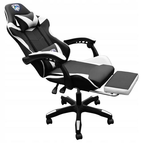 FOTEL gamingowy z MASAŻEM pleców KOMPUTEROWY OBROTOWY dla gracza +podnóżek! na Arena.pl