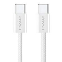 AWEI kabel CL-219T USB-C na USB-C 60W biały/white iPhone 15
