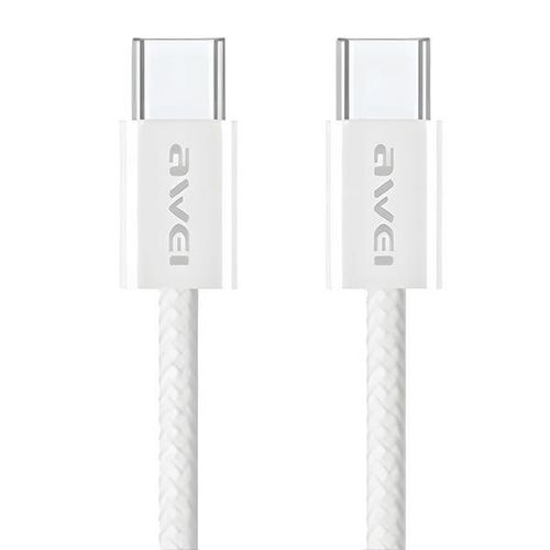 AWEI kabel CL-219T USB-C na USB-C 60W biały/white iPhone 15 na Arena.pl