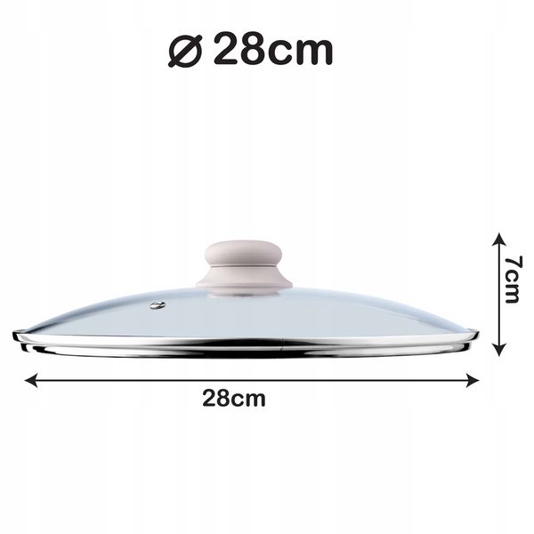 POKRYWA POKRYWKA ŻAROODPORNA SZKŁO NA GARNEK 28cm zdjęcie 10