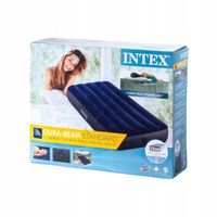 Materac dmuchany welurowy granatowy jednoosobowy łóżko 191x76 INTEX 64756