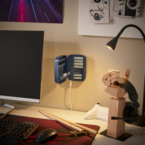 Ładowarka akumulatorków baterii z pojemnikiem 8x AA AAA IKEA LITOSFÄR na Arena.pl