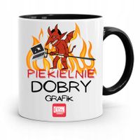 Kubek Czarny Dla Piekielnie Dobrego Grafika Z Nadrukiem Ze Zdjęciem
