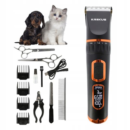MASZYNKA DO STRZYŻENIA PSÓW PSA ZWIERZĄT ZESTAW NOŻYCZKI GRZEBIEŃ PILNIK na Arena.pl