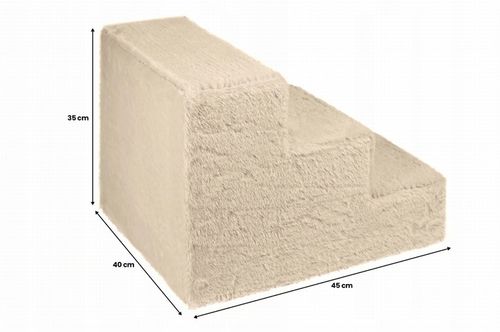 Schodki dla psa 3-stopnie tapicerowane kremowe podest dla psa do kanapy na Arena.pl