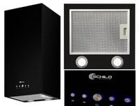 OKAP KUCHENNY ŚCIENNY CZARNY KOMINOWY PROSTOKĄTNY