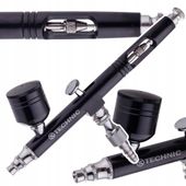 2X Aerograf Modelarski z Dyszą 0,3mm DOUBLE ACTION Do Malowania AB-140 BLAC
