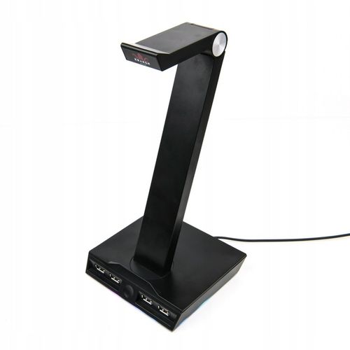 STOJAK UCHWYT NA SŁUCHAWKI LED RGB PODŚWIETLENIE HUB + 4x USB na Arena.pl