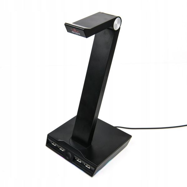 STOJAK UCHWYT NA SŁUCHAWKI LED RGB PODŚWIETLENIE HUB + 4x USB zdjęcie 6