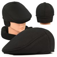 Kaszkiet Męski Zimowy Pako Jeans Ochrona Uszu i Karku Odpinany Daszek