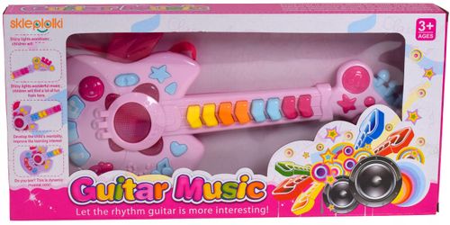 Interaktywna gitara muzyczna dla dzieci gra świeci melodie 11 klawiszy na Arena.pl