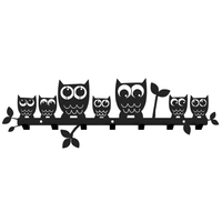 Metalowy wieszak ścienny na kurtki ubrania i klucze loftowy SOWY czarny