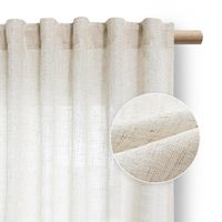 Zasłona len 140x270 jasny beż VELARI taśma wave naturalne RESTILO