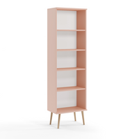 Regał Skandynawski na wysokich drewnianych nogach - Róż naturalny