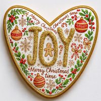 CIASTKO LUKROWANE ŚWIĄTECZNE JOY NO2 SERCE ROZ.XL RĘCZNIE ROBIONE