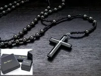 NASZYJNIK RÓŻANIEC Z HEMATYTU * PACIORKI 6mm