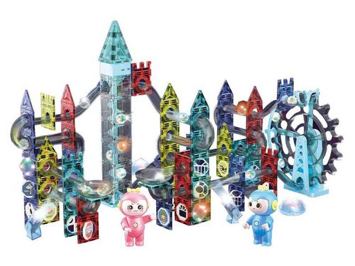 Świecące Klocki Magnetyczne, Tor Kulkowy Dla Kulek 230 Elementów Kulodrom na Arena.pl