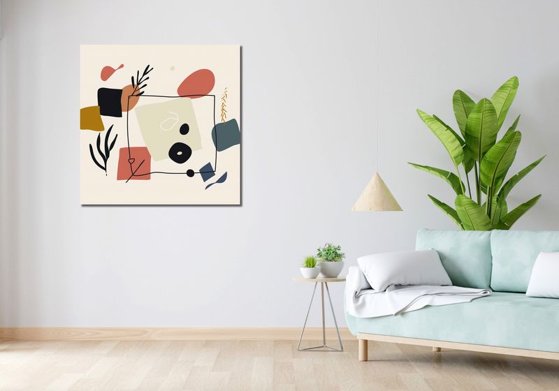 Obraz 90x90cm Abstrakcyjny Dialog zdjęcie 2