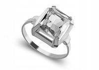 SREBRNY PIERŚCIONEK CYRKONIA 10x8mm SREBRO 925 r23